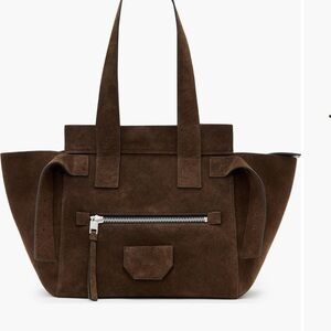 All Saints Allsaints Perez Fango Brown Suede Tote Bag